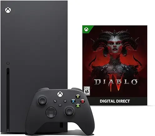 Microsoft Xbox Series X Diablo IV Bundle - Includes Xbox Wireless Controller - Up to 120 frames per second - 16GB RAM 1TB SSD - Experience True 4K Gaming - Comes with Digital Copy for Diablo IV